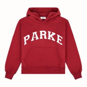 Red Parke White Logo Hoodie