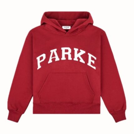 Red Parke White Logo Hoodie