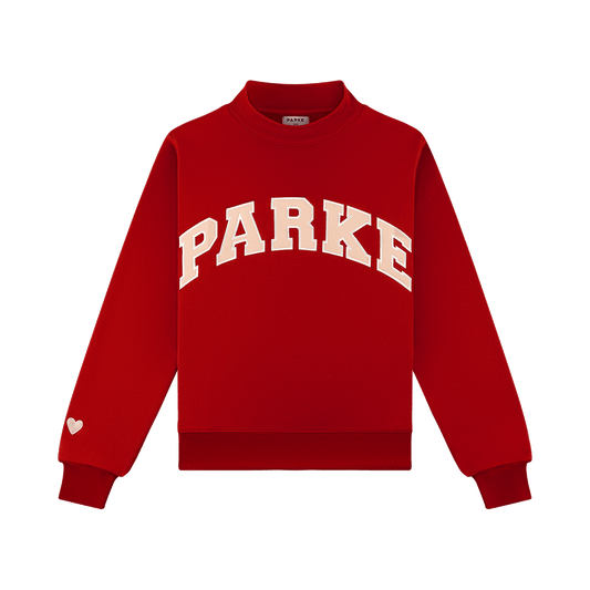 Valentine's Varsity Mockneck Crimoson Red
